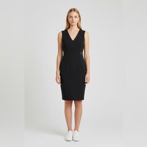 Aidan Mattox Mesh Panel Cocktail Dress Black Size 12